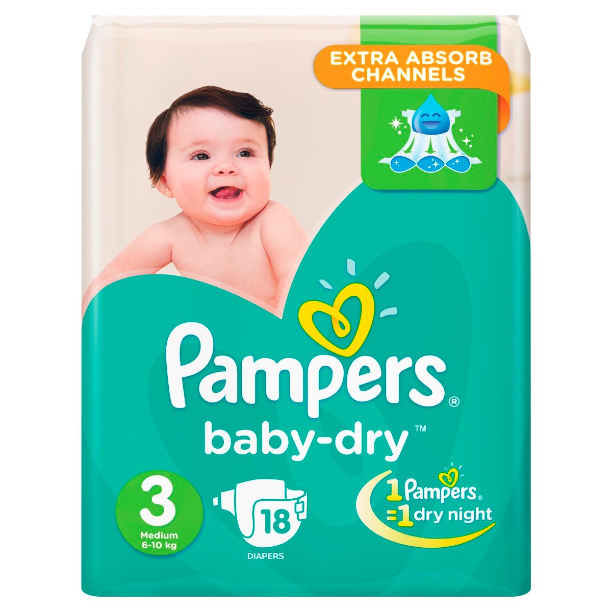 بامبرز رقم (3) 6-10 كجم 18 حفاضة