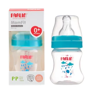 Farlin Momfit Anti-Colic Wide Neck Feeding Bottle  0+ Months  150 Ml Blue
