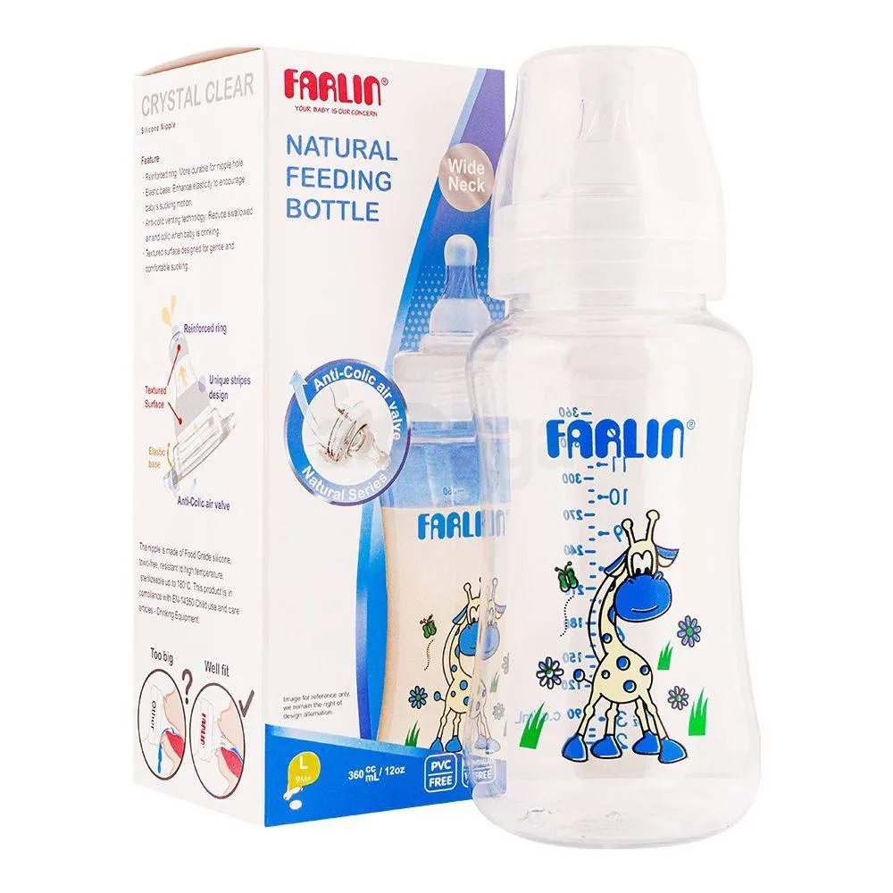 Farlin Natural Feeding Bottle Wide Neck  L 360Ml  6M+