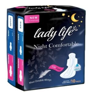 Lady Life Night Comfortable Maxi With  Double Wings 10 Pads