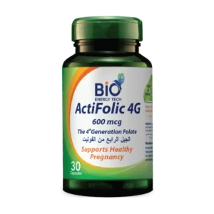 Bio Energy Tech  Actifolic 4G 600 Mcg 30 Capsules