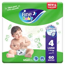 Fine Baby No (4) Large 7-14 Kg  60 Diaper
