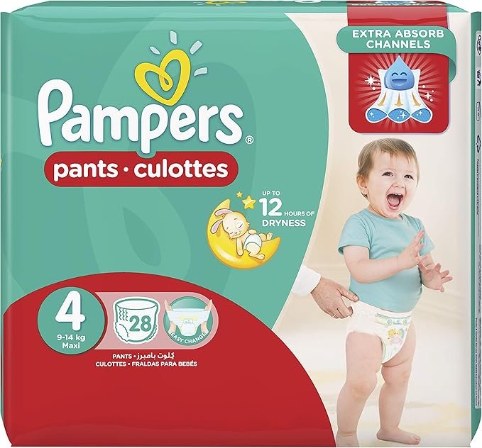 Pampers No (4) Pants  9-14 Kg 28 Diapers