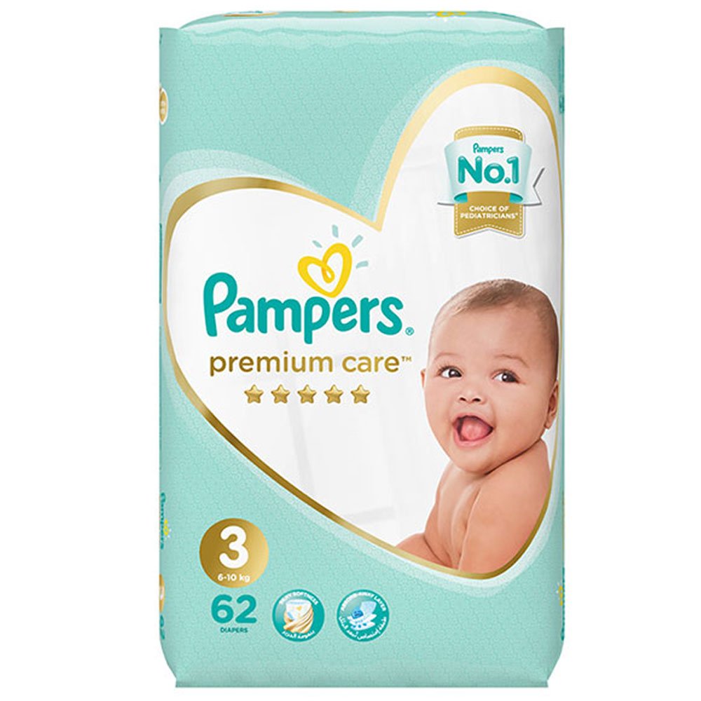 Pampers Premium Care No (3)  4-9 Kg 62 Diapers