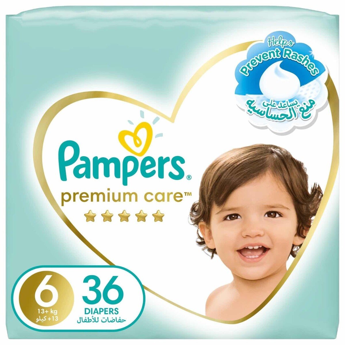 Pampers Premium Care No (6) 13+ Kg, 36 Diapers