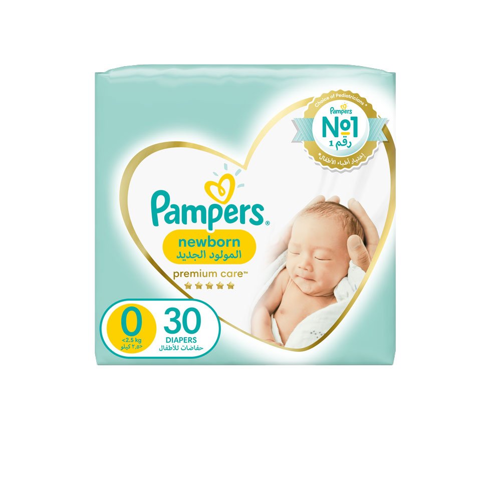 Pampers Premium Care No (0) Newborn, Less Than 2.5 Kg, 30 Diapers