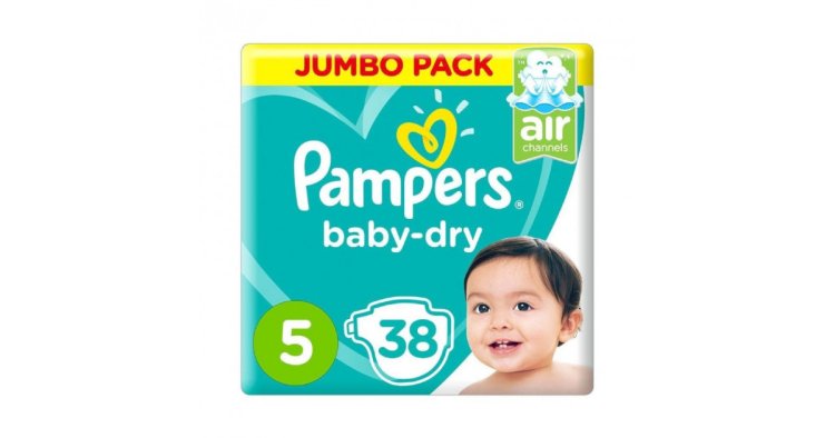 Pampers Baby-Dry  No  (5) , 11-16 Kg Junior, 38 Diapers