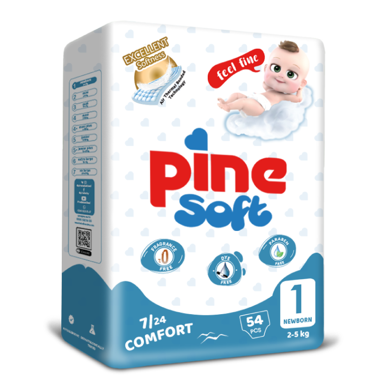 Pine Soft Newborn (1)  2-5 Kg 54 Diapers