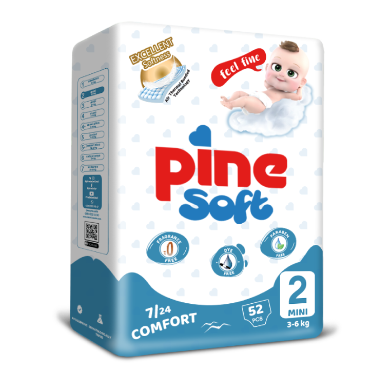 Pine Soft (2)  Mini 3-6 Kg 52 Diapers