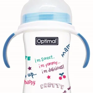Optimal Extra Wide Neck Feeding Bottle With Handle 240 ml ( Blue-Pink )