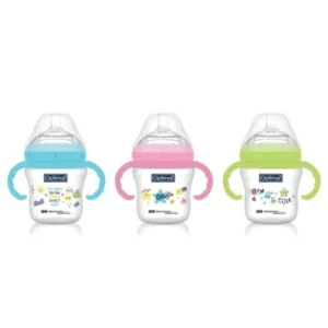 Optimal Mamilla Extra Wide Neck With Handle Double Anti Colic 6m+ 300 ml ( Blue-Pink-Green)