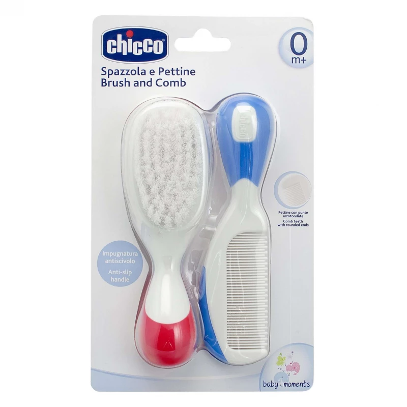 Chicco  Baby Brush And  Comb Set  Red & Blue