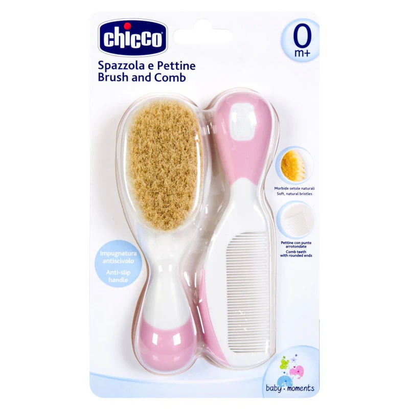 Chicco Baby Brush And Comb Set Pink