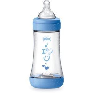 Chicco Perfect 5 Inturi Flow System 2m+ Medium Flow Bottle Blue Boy 240 ml