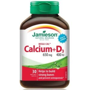 جاميسون ميجا كال كالسيوم + د3 650 مجم / 400 وحدة دولية 30 كبسولة