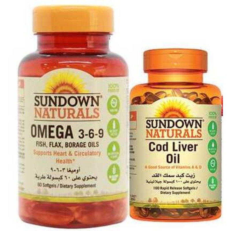 Sundown Omega 3,6,9 + Cod Liver Oil Offer