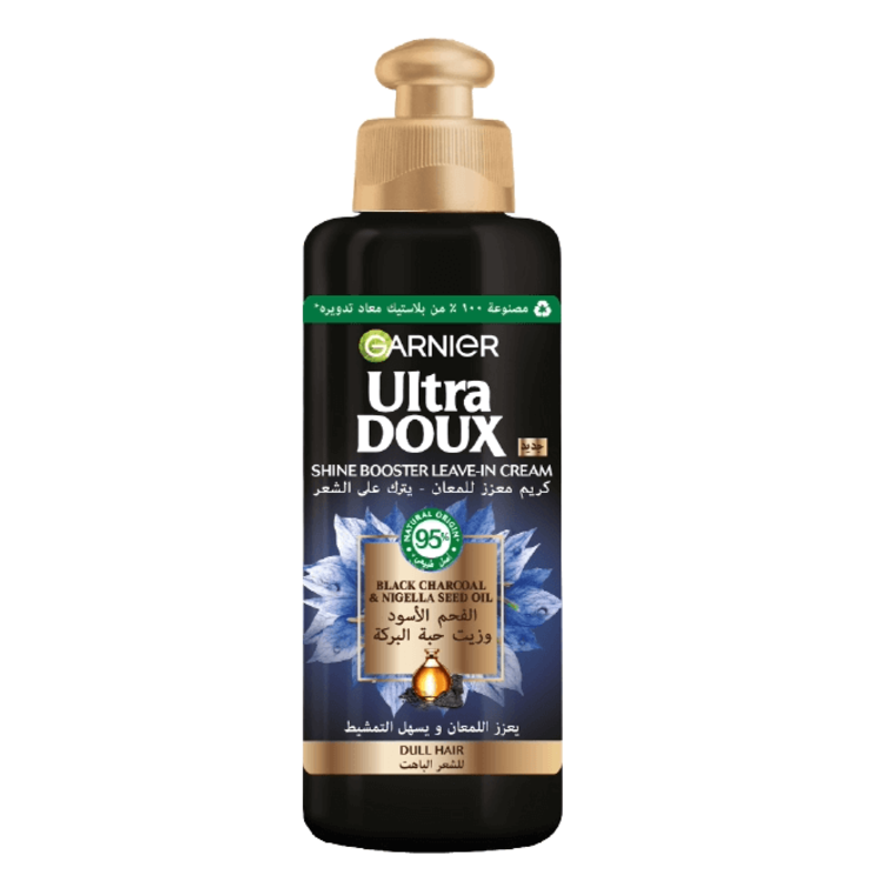 Garnier Ultra Doux Black Charcoal And Nigella Seed Oil Purifying With Shine Leave-In Cream 200ml