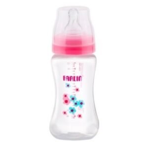 Farlin Crystal Clear Feeding Bottle Large 6M+ 270Ml Pink