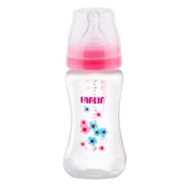Farlin Crystal Clear Feeding Bottle Large 6M+ 270Ml Pink