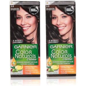 Garnier Color Naturals Creme Hair Color No (2.0) Luminous Black - 2box 33% offer