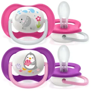 Philips Avent Ultra Air Animals Soother 6-18m 2 Pcs ( Pink-Purple )