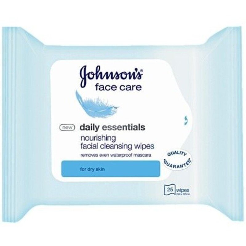 جونسون غسول  للعناية بالوجه للبشرة الجافة ٢٥ منديلًا