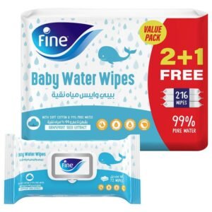 Fine Baby Water Wipes 72 Wipes 2+1 Free Offer